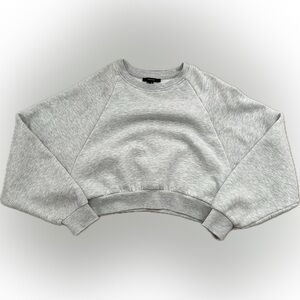 Forever 21 Women’s Light Heather Gray Fleece Crop Sweatshirt Size XL